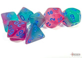 CHESSEX - Dados Poliédricos Gel Green-Pink/blue Luminary - Gamesmart